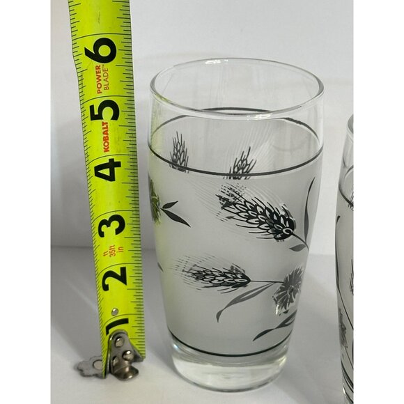 VTG Libbey Glass Company Silver Wild Flower Set of Three Flat Tumbler Glasses - Picture 5 of 5